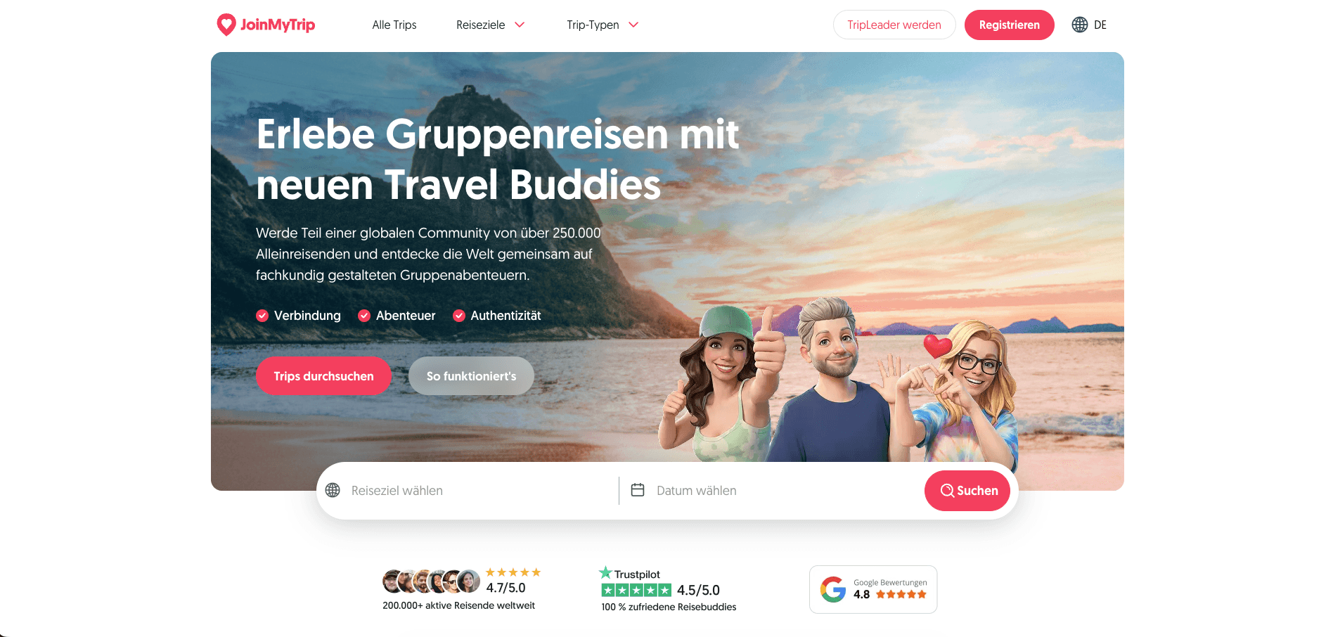 JoinMyTrip, new site